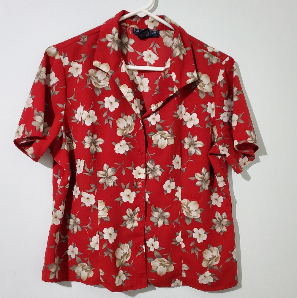 Floral Red Women's Top